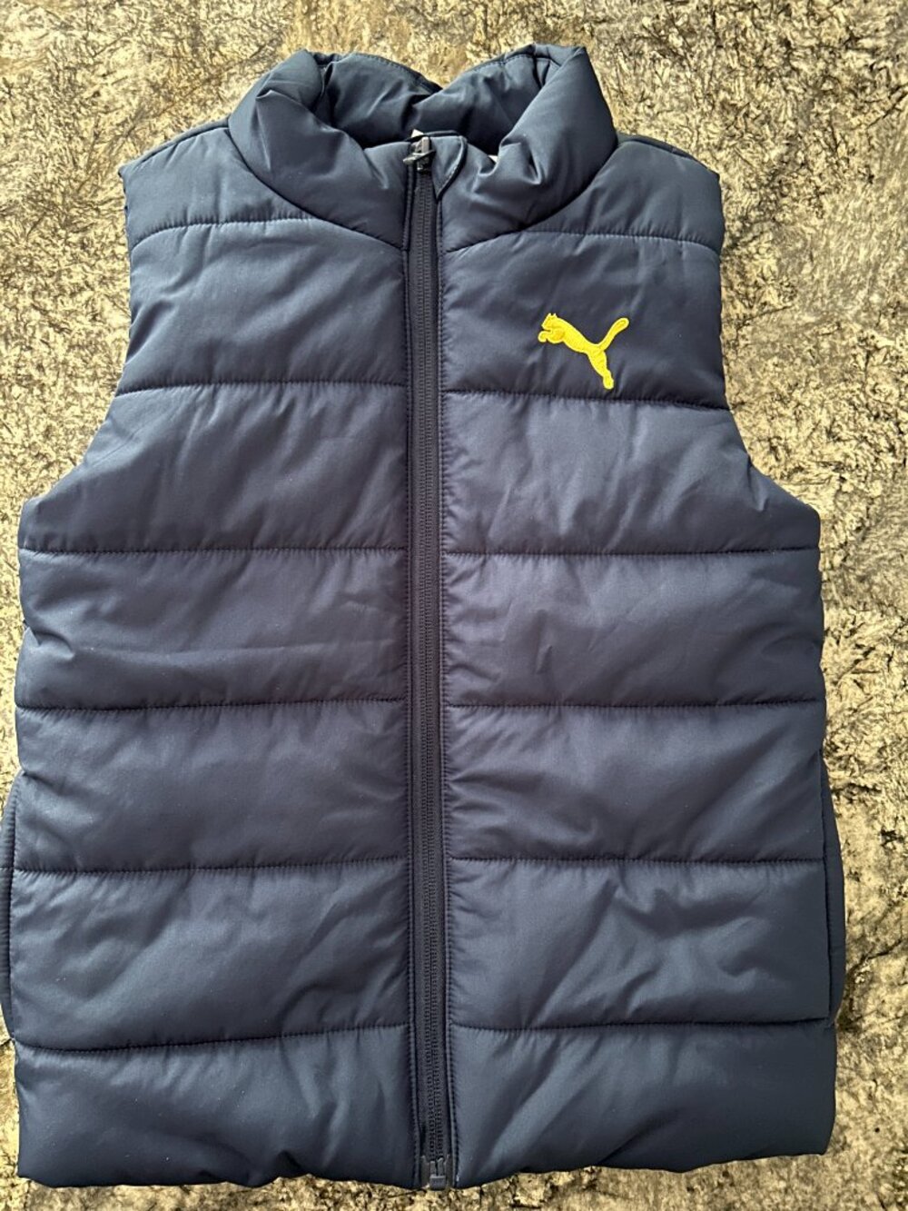 Puma Boys Puffer Vest, Navy, Size XS, 5/6, full zip, pockets